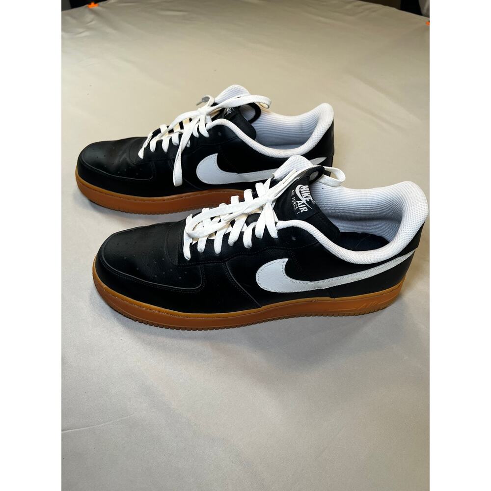 Nike Air Force 1 Low Men's Size 16 Black and White Pre-Owned - Picture 2 of 6